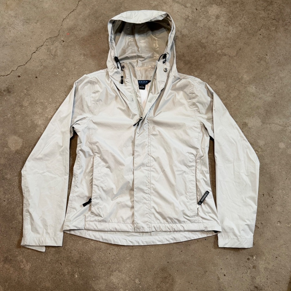 Iceburg Outerwear Jacket Womens Small Gray Packable Hooded Windbreaker 807 AH-22